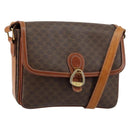 CELINE Macadam Canvas Shoulder Bag PVC Leather Brown Gold Auth bs29950-1