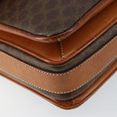 CELINE Macadam Canvas Shoulder Bag PVC Leather Brown Gold Auth bs29950-14