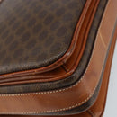 CELINE Macadam Canvas Shoulder Bag PVC Leather Brown Gold Auth bs29950-16