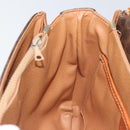 CELINE Macadam Canvas Shoulder Bag PVC Leather Brown Gold Auth bs29950-21