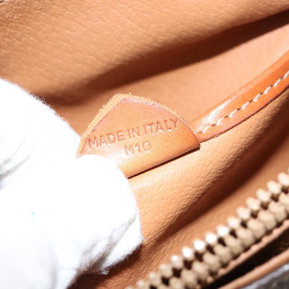 CELINE Macadam Canvas Shoulder Bag PVC Leather Brown Gold Auth bs29950