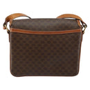 CELINE Macadam Canvas Shoulder Bag PVC Leather Brown Gold Auth bs29950-2