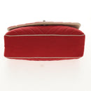 CHANEL V Stitch Flap Chain Shoulder Bag Cotton Red Silver CC Auth bs29952V-5