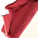 CHANEL V Stitch Flap Chain Shoulder Bag Cotton Red Silver CC Auth bs29952V-11