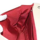 CHANEL V Stitch Flap Chain Shoulder Bag Cotton Red Silver CC Auth bs29952V-24