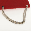 CHANEL V Stitch Flap Chain Shoulder Bag Cotton Red Silver CC Auth bs29952V-7