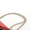 CHANEL V Stitch Flap Chain Shoulder Bag Cotton Red Silver CC Auth bs29952V-14