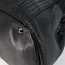 CHANEL Embossed Logo Unlimited Boston Bag Leather Black Silver CC Auth bs29953-8