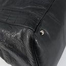 CHANEL Embossed Logo Unlimited Boston Bag Leather Black Silver CC Auth bs29953-15