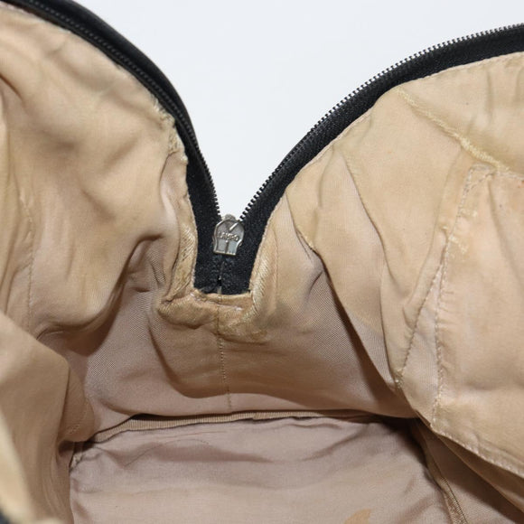 CHANEL Embossed Logo Unlimited Boston Bag Leather Black Silver CC Auth bs29953