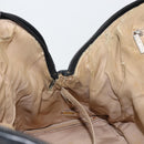 CHANEL Embossed Logo Unlimited Boston Bag Leather Black Silver CC Auth bs29953-21