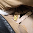 CHANEL Embossed Logo Unlimited Boston Bag Leather Black Silver CC Auth bs29953-12