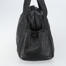 CHANEL Embossed Logo Unlimited Boston Bag Leather Black Silver CC Auth bs29953-3