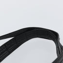 CHANEL Embossed Logo Unlimited Boston Bag Leather Black Silver CC Auth bs29953-14