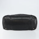 CHANEL Embossed Logo Unlimited Boston Bag Leather Black Silver CC Auth bs29953-5