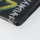 BALENCIAGA Continental Graffiti Wallet Leather Black Gold 164471 Auth bs29956-15