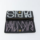 BALENCIAGA Continental Graffiti Wallet Leather Black Gold 164471 Auth bs29956-8