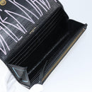 BALENCIAGA Continental Graffiti Wallet Leather Black Gold 164471 Auth bs29956-19