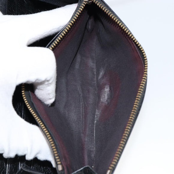 BALENCIAGA Continental Graffiti Wallet Leather Black Gold 164471 Auth bs29956