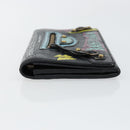 BALENCIAGA Continental Graffiti Wallet Leather Black Gold 164471 Auth bs29956-4