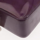 CHANEL Tote Bag Patent leather Purple Gold CC Auth bs29957-14