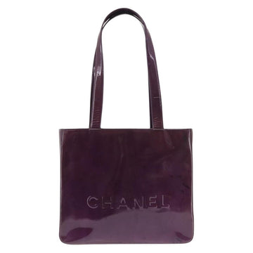 CHANEL Tote Bag Patent leather Purple Gold CC Auth bs29957 - 0