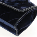 CHANEL Camellia Matelasse Flap Chain Bag Velor Navy Gold CC Auth bs29963V-12