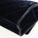 CHANEL Camellia Matelasse Flap Chain Bag Velor Navy Gold CC Auth bs29963V-14