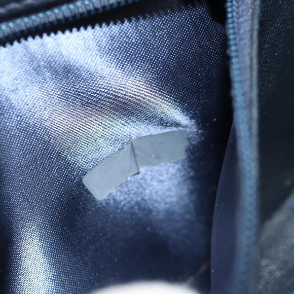 CHANEL Camellia Matelasse Flap Chain Bag Velor Navy Gold CC Auth bs29963V