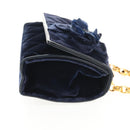 CHANEL Camellia Matelasse Flap Chain Bag Velor Navy Gold CC Auth bs29963V-5