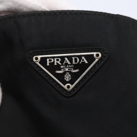 PRADA Shoulder Bag Nylon Black Silver Auth bs29964