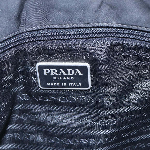 PRADA Shoulder Bag Nylon Black Silver Auth bs29964