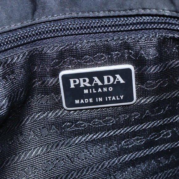 PRADA Shoulder Bag Nylon Black Silver Auth bs29964