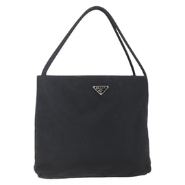 PRADA Shoulder Bag Nylon Black Silver Auth bs29964
