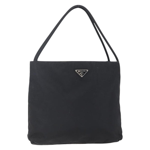 PRADA Shoulder Bag Nylon Black Silver Auth bs29964