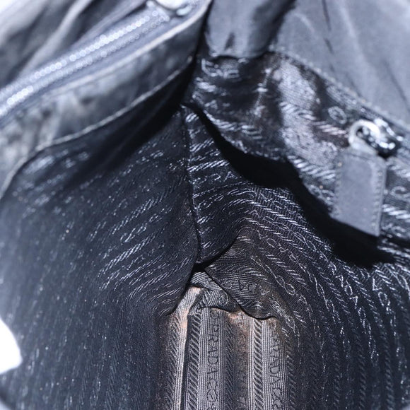 PRADA Shoulder Bag Nylon Black Silver Auth bs29964