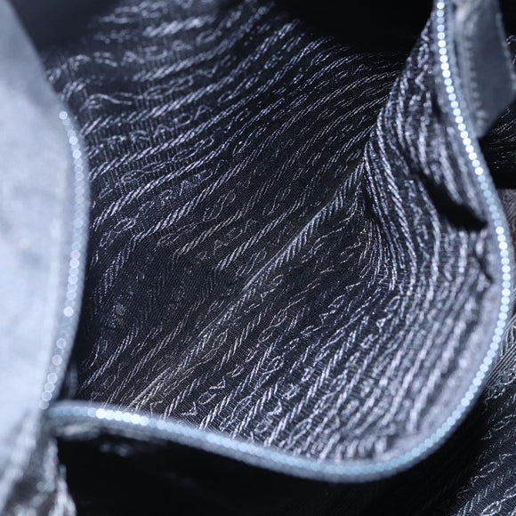 PRADA Shoulder Bag Nylon Black Silver Auth bs29964