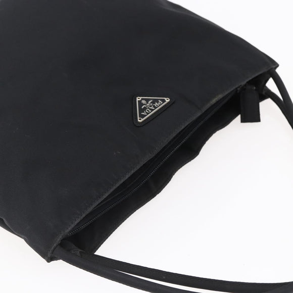 PRADA Shoulder Bag Nylon Black Silver Auth bs29964