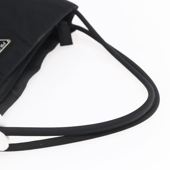 PRADA Shoulder Bag Nylon Black Silver Auth bs29964