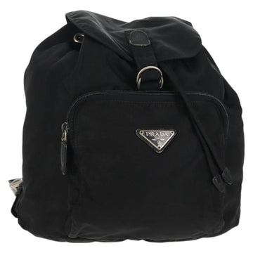 PRADA Backpack Nylon Black Silver Auth bs29965