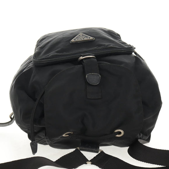 PRADA Backpack Nylon Black Silver Auth bs29965