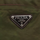 PRADA Tote Bag Nylon Khaki Silver Auth bs29971-18