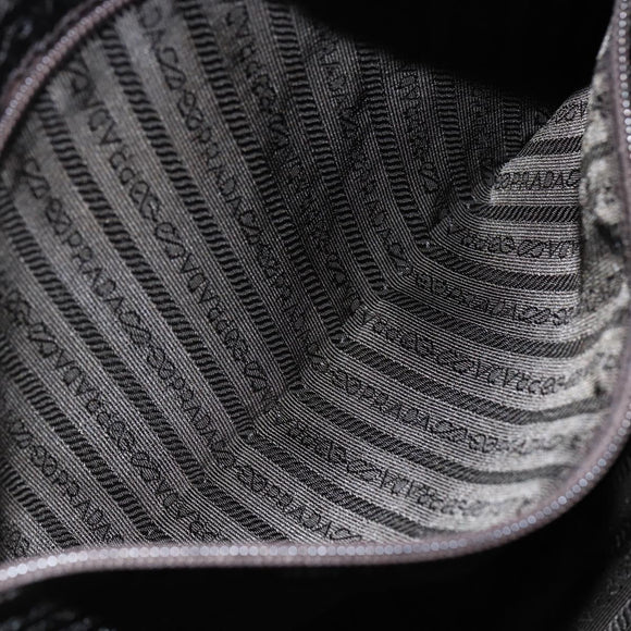 PRADA Tote Bag Nylon Khaki Silver Auth bs29971