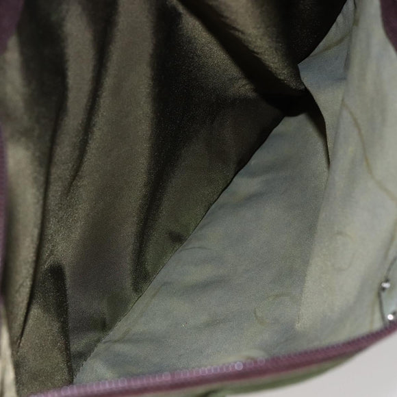 PRADA Tote Bag Nylon Khaki Silver Auth bs29971