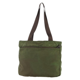PRADA Tote Bag Nylon Khaki Silver Auth bs29971 - 0