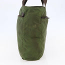 PRADA Tote Bag Nylon Khaki Silver Auth bs29971-3