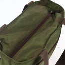 PRADA Tote Bag Nylon Khaki Silver Auth bs29971-6