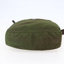 PRADA Tote Bag Nylon Khaki Silver Auth bs29971-5