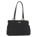 SAINT LAURENT Tote Bag Nylon Black Gold Auth bs29972-1