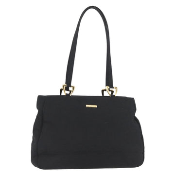SAINT LAURENT Tote Bag Nylon Black Gold Auth bs29972